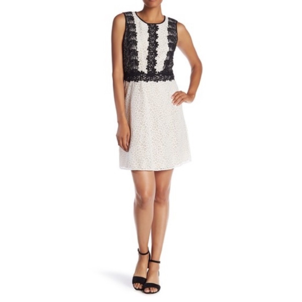 NWT CeCe by Cynthia Steffe Colorblock Lace Dress